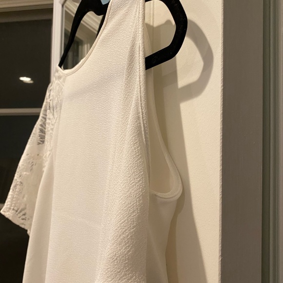 ZARA Women’s White Cold Shoulder Lace Top - Picture 3 of 4